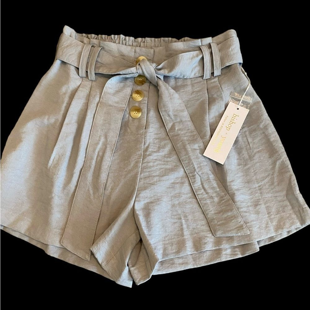Bishop & Young Camille short in surf blue, High Waist Tie Shorts NWT Size M - Picture 5 of 10